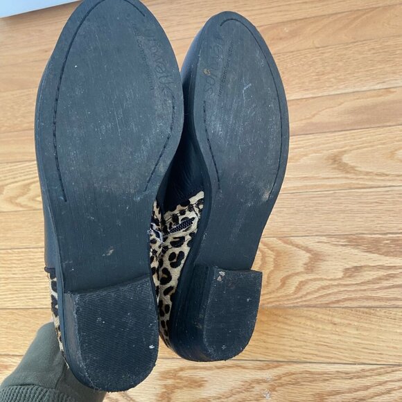SoftWalk Black Leather and Leopard Hide Ankle Bootie Size Women's 7 w/ Side Zip - Picture 6 of 6